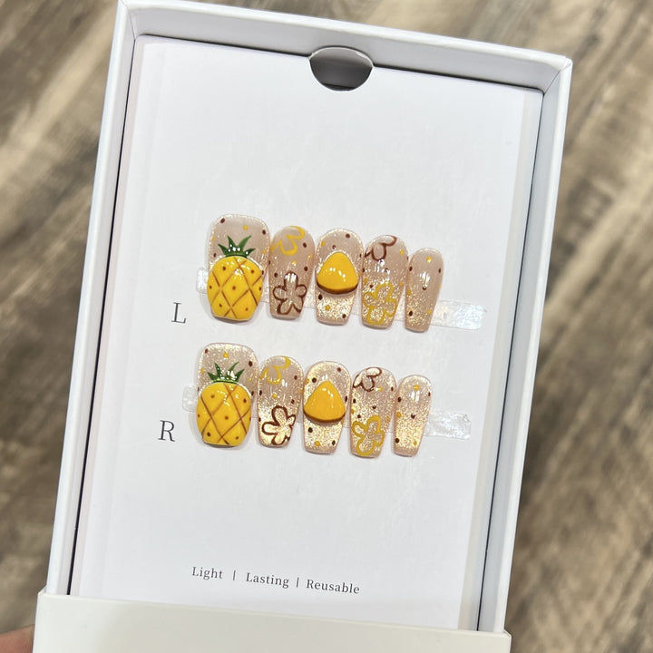 Tropical Fruit-Themed Press-On Nail Set Stornfield