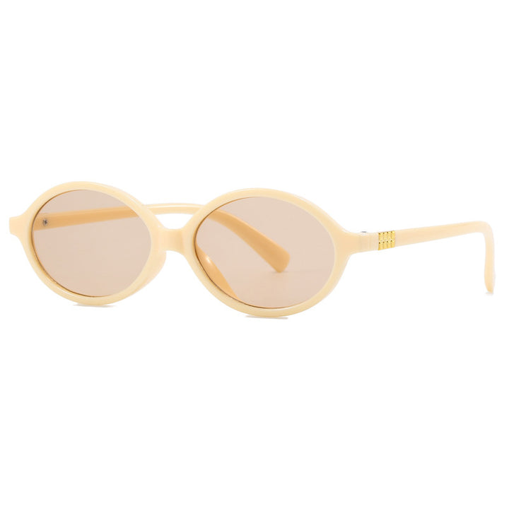 Women's fashionable sunglasses with oval frame and golden accents Stornfield