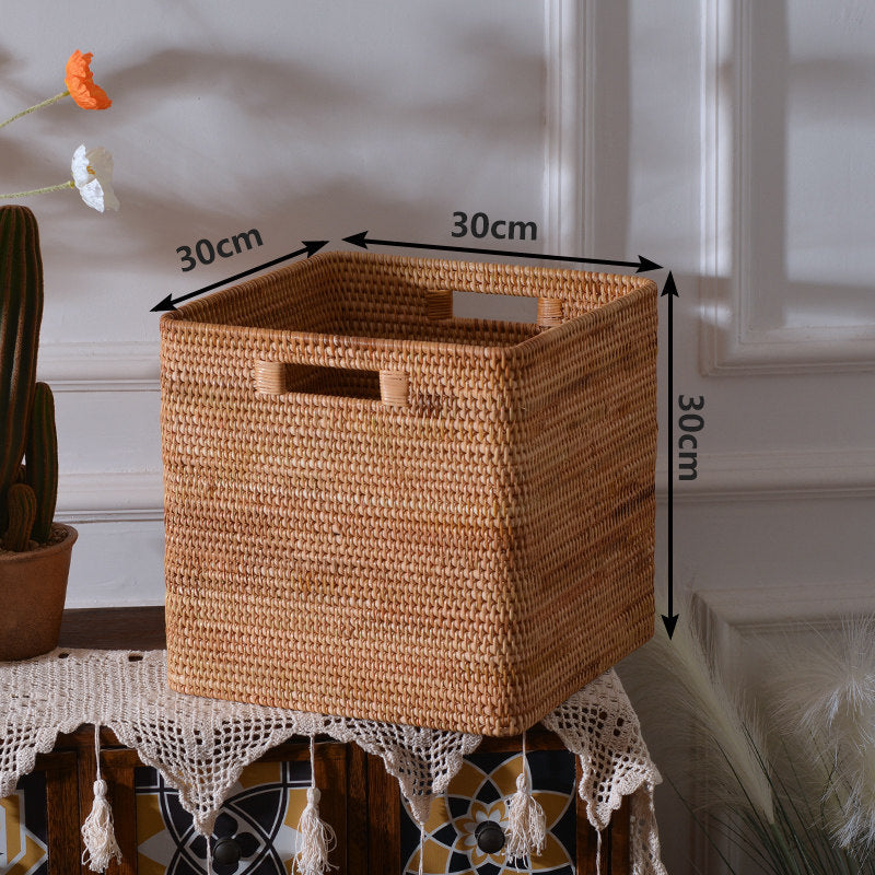 Women rectangular storage basket made of natural material Stornfield