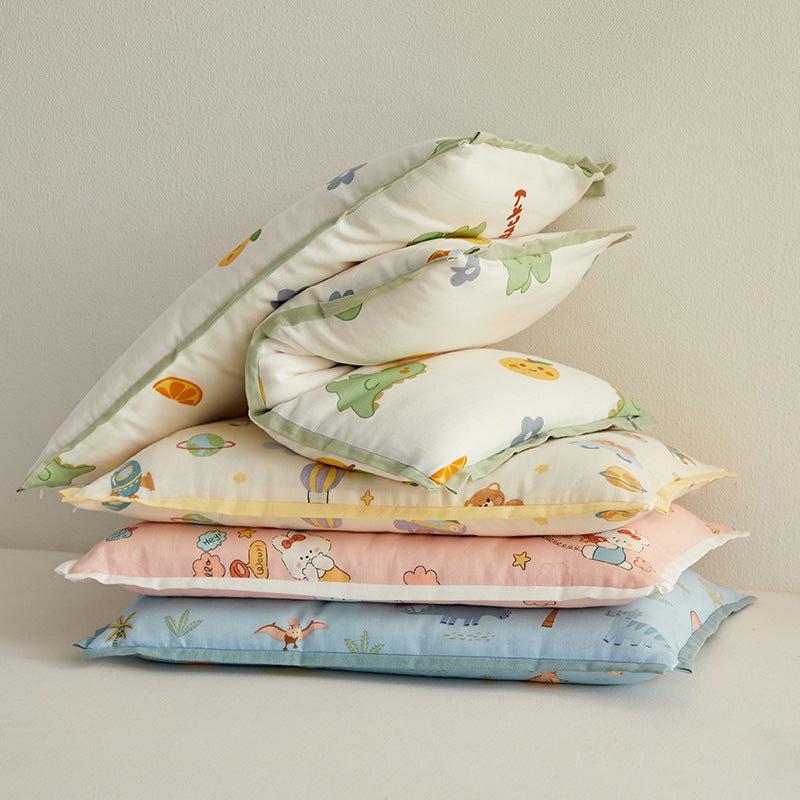 Children's support cushion with removable cover and dino print