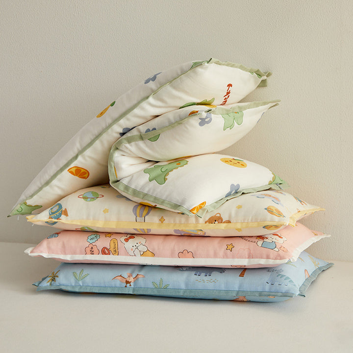 Children's support cushion with removable cover and dino print