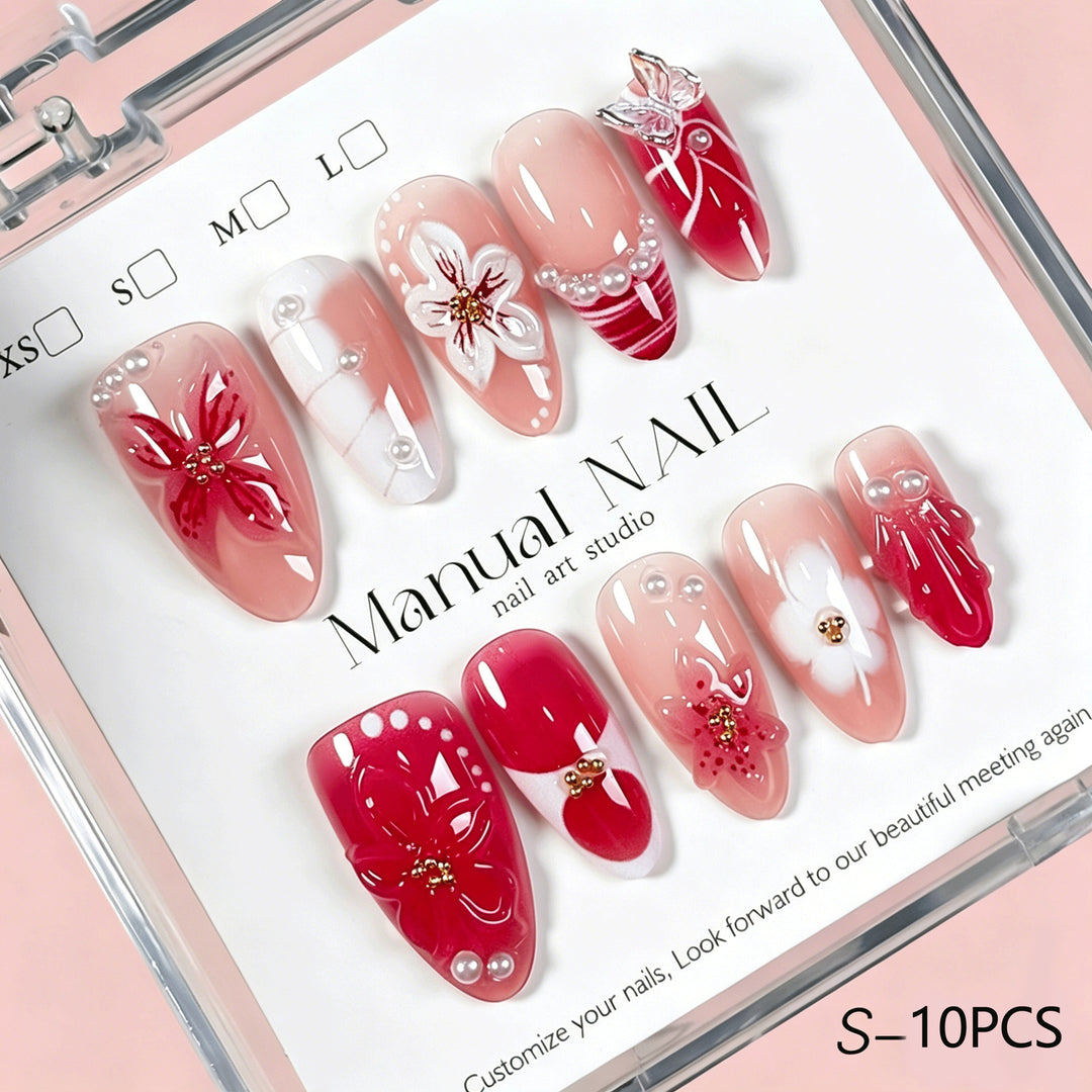 Decorative Floral Press-On Nail Art Collection Stornfield