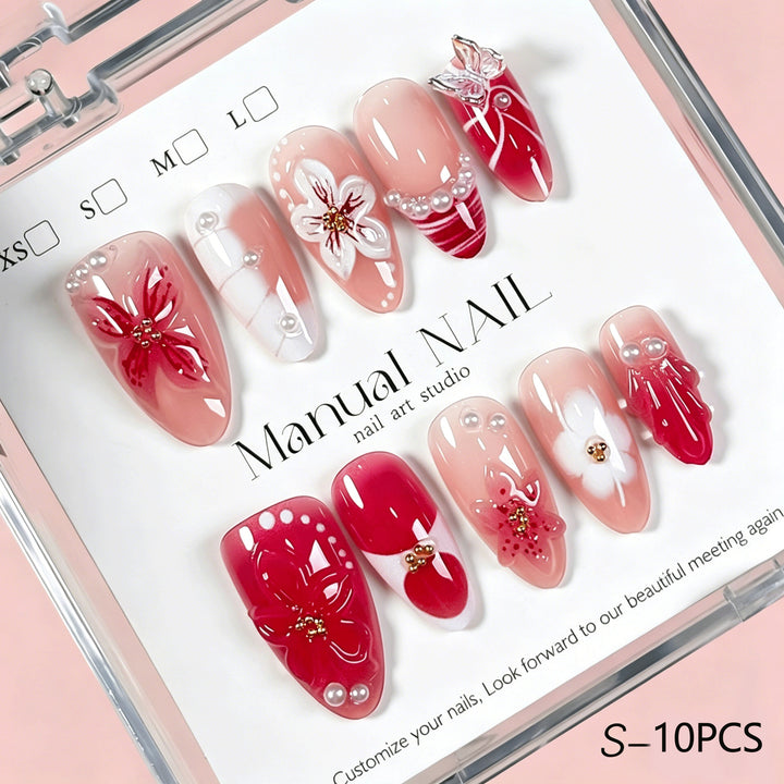 Decorative Floral Press-On Nail Art Collection Stornfield