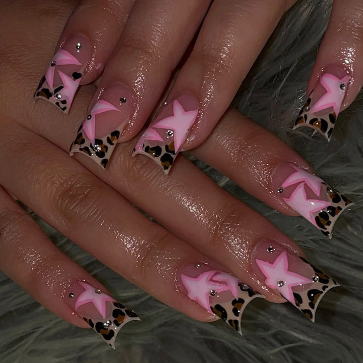 Glamorous Star-Accented Press-On Nail Art Stornfield