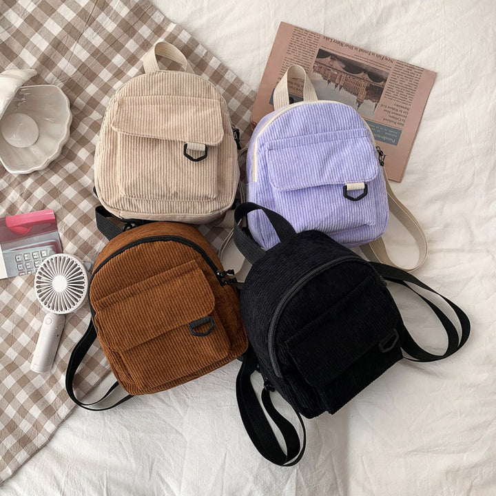 Corduroy Textured Mini Backpack Stornfield