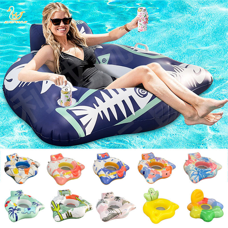 Unisex Inflatable Water Seat with Integrated Cup Holder Stornfield