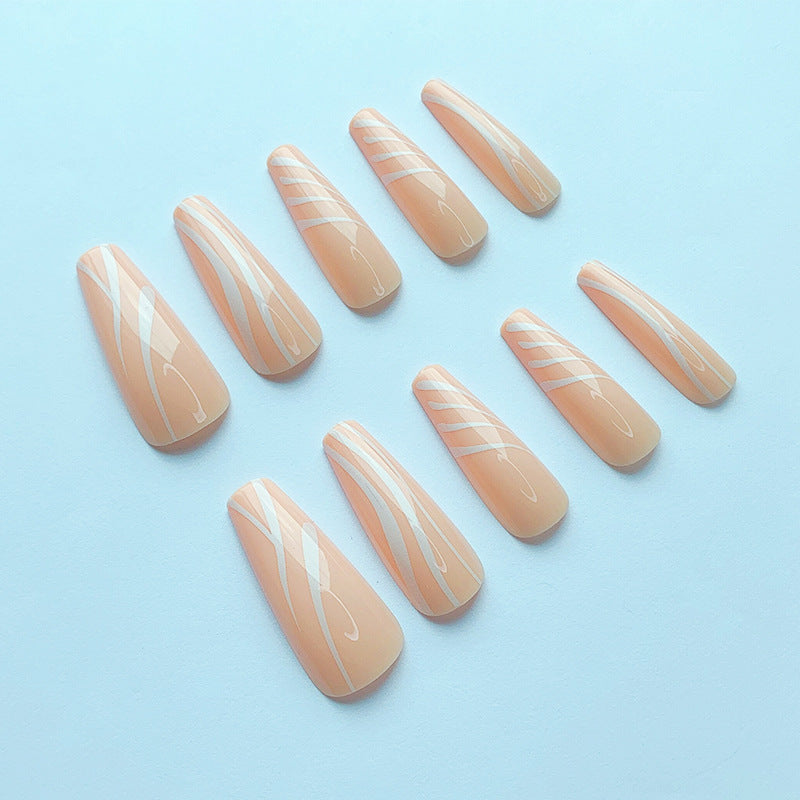 Stylish Long Press-On Nail Art