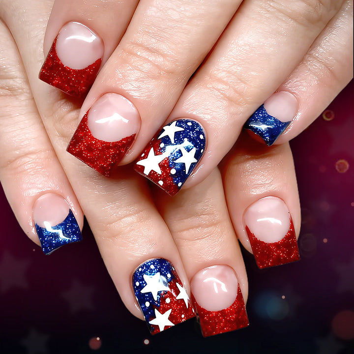 Seasonal Glitter Star Press-On Nails Stornfield