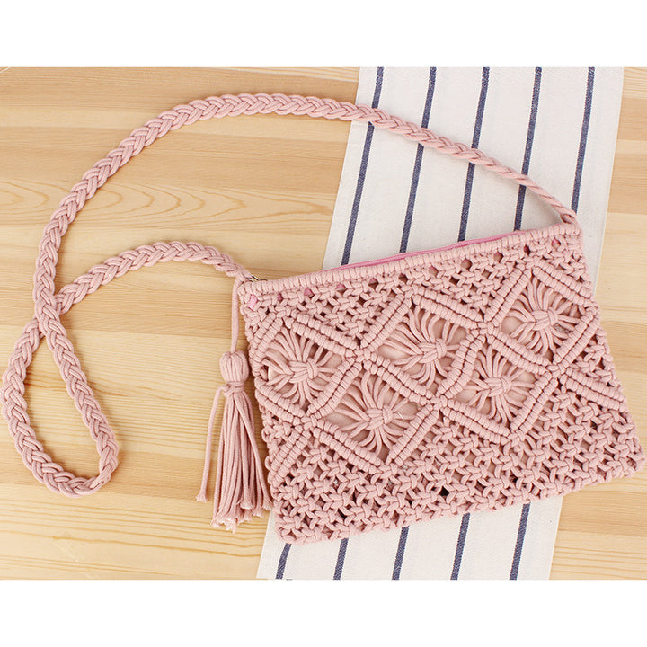 Handcrafted Macrame Shoulder Bag with Tassels Stornfield