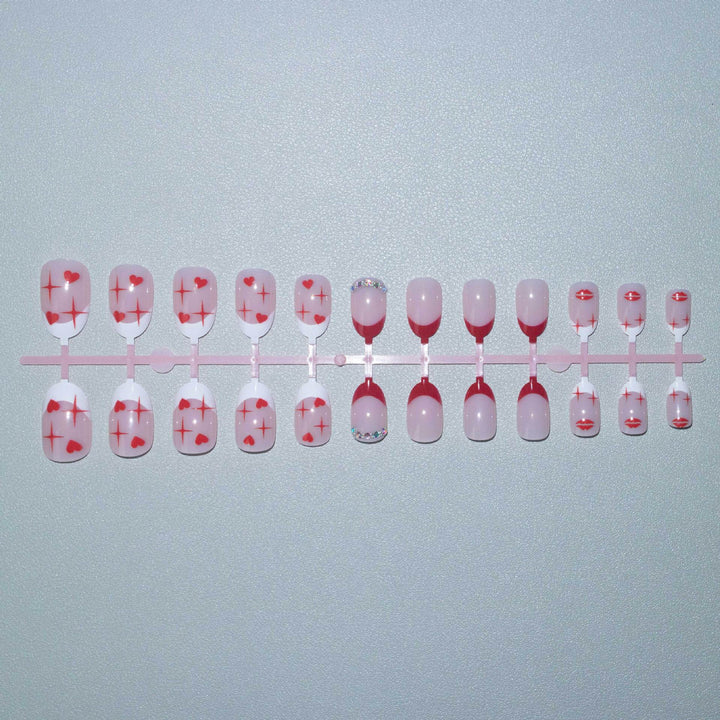 Romantic Heart-Themed Nail Art Set