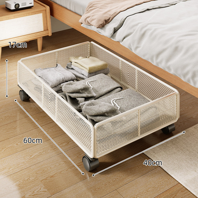 Low-Profile Underbed Metal Mesh Storage Basket