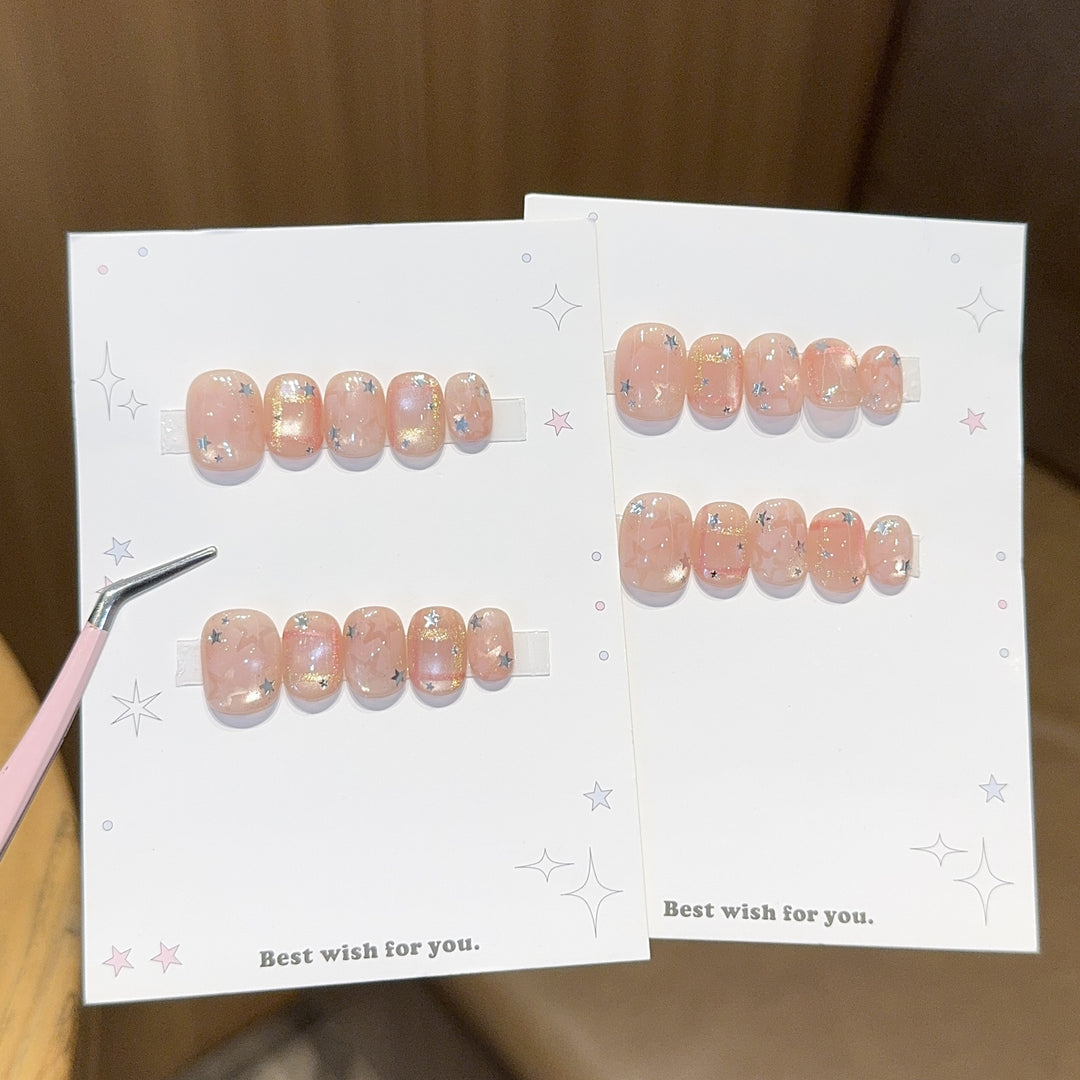 Glamorous artificial nail tips with star design Stornfield