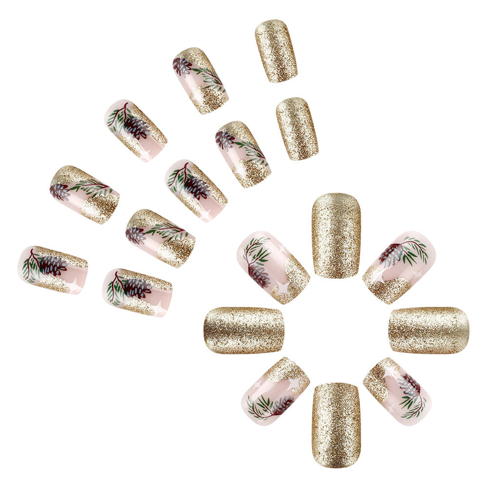 Artistic Holiday-Themed Press-On Nail Art Stornfield