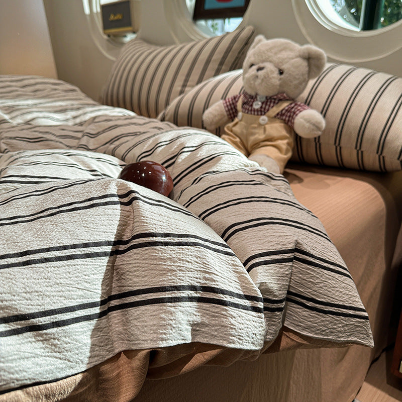 Striped Soft Cotton Bedding Set