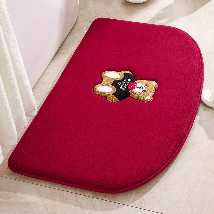 Cute Teddy Bear Plush Bath Mat Stornfield