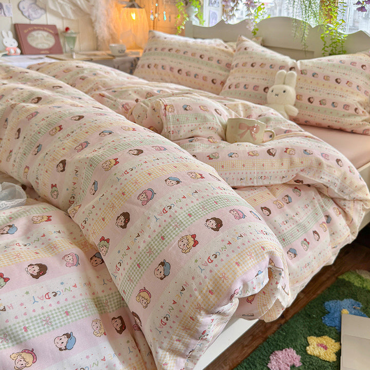 Printed Cotton-Blend Duvet Cover Set