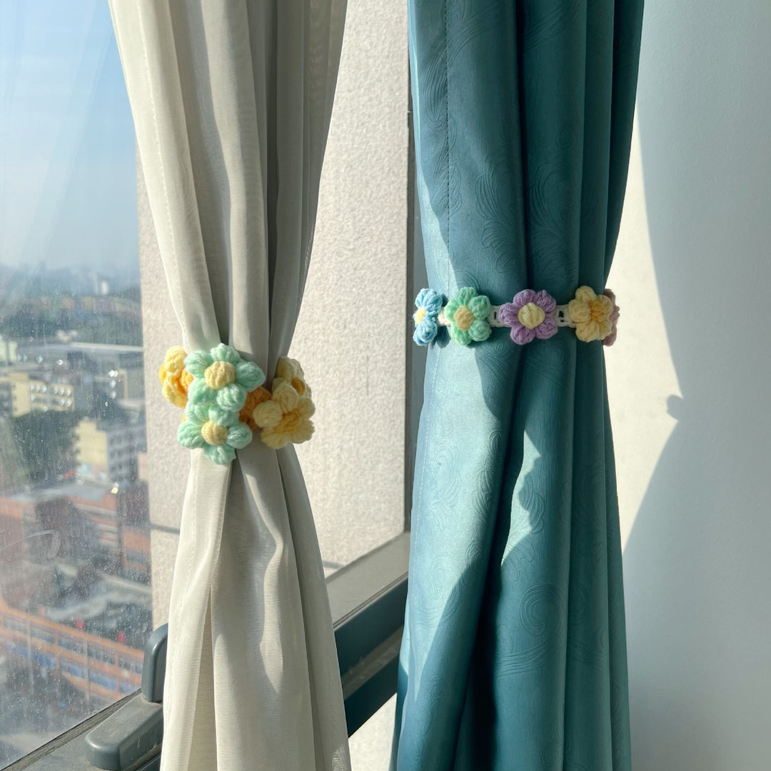 Handmade Crochet Flower Curtain Tieback Band