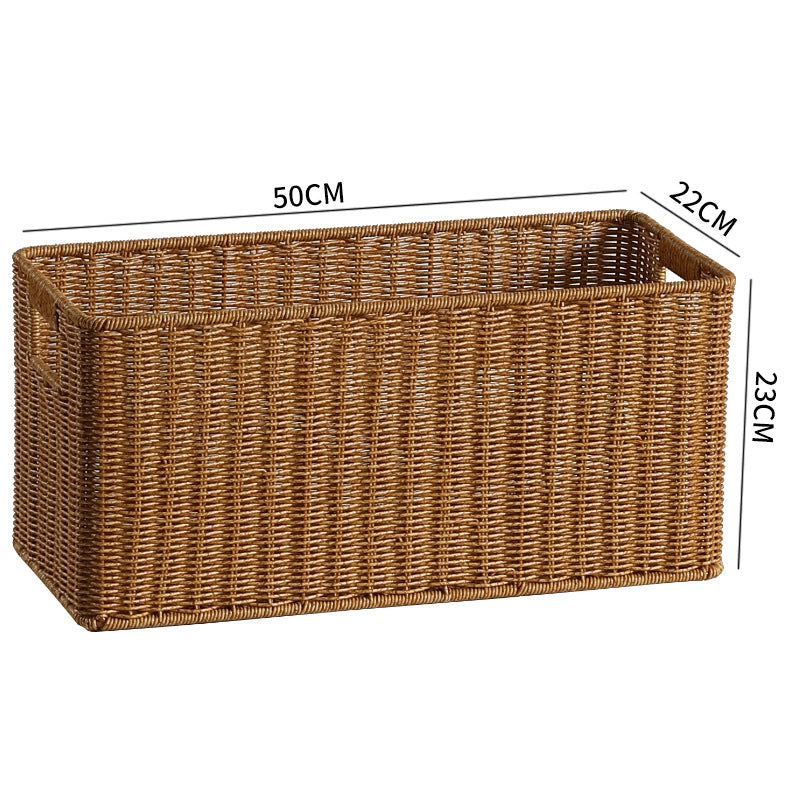 Handwoven Rectangular Storage Bin with Cutout Handles Stornfield
