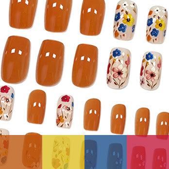 Floral Patterned Press-On Nail Enhancements Stornfield