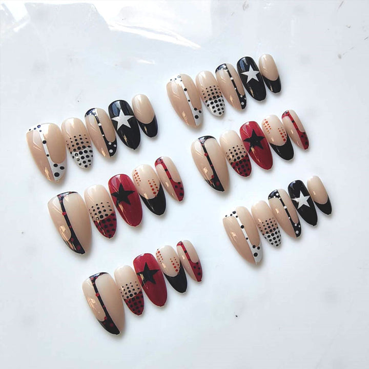 Artificial nails with modern star design Stornfield