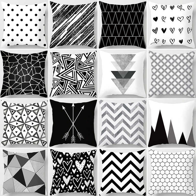 Modern Bold Chevron Square Cushion Cover with Hidden Zipper and Removable Insert Opening