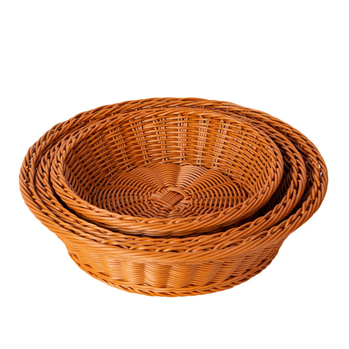 Round Decorative Woven Fruit Serving Basket Stornfield