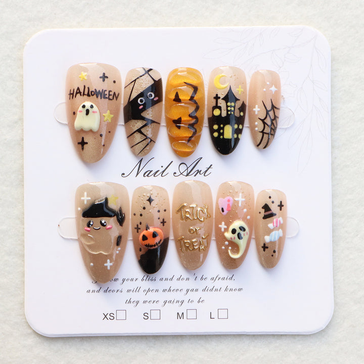 Halloween-Themed Press-On Nail Set Stornfield