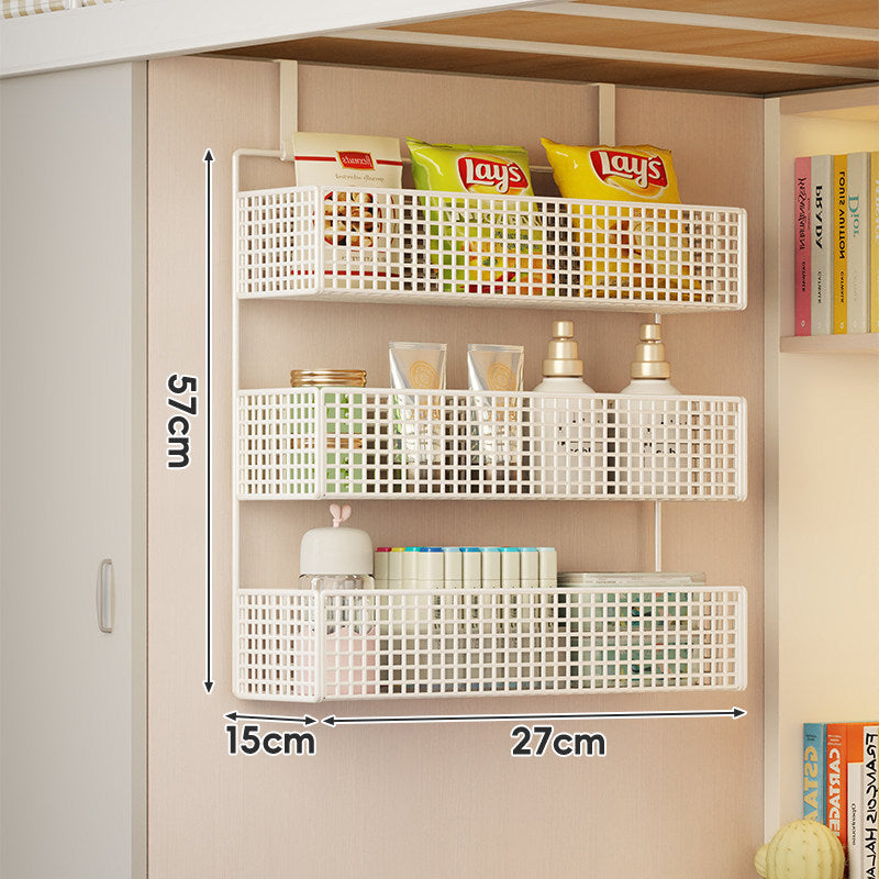 Under-Shelf Double-Tier Ventilated Mesh Hanging Storage Basket for Pantry and Bathroom