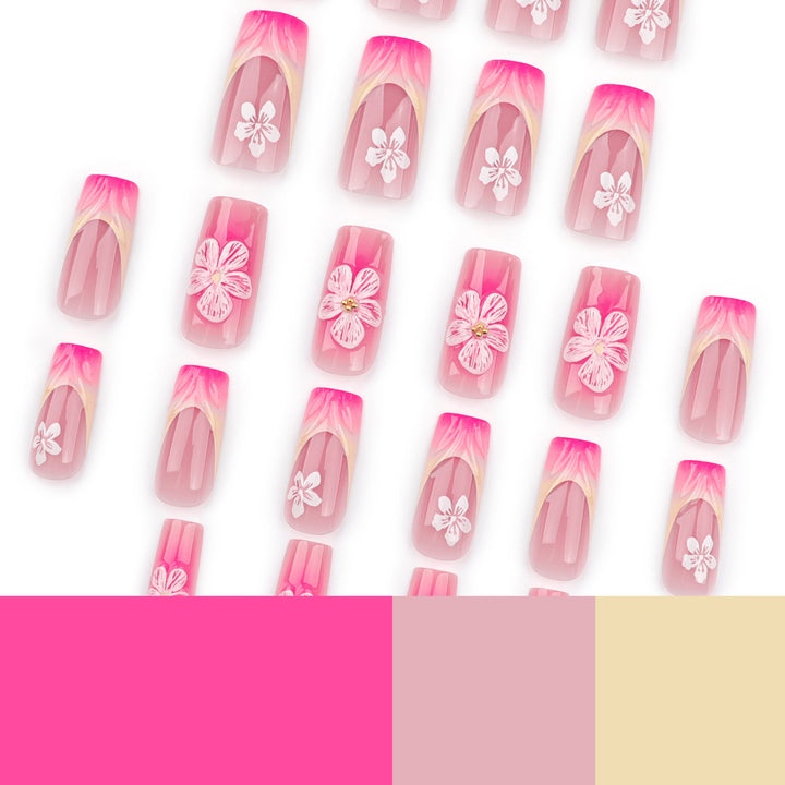 Artistic Nail Extensions with Floral Designs Stornfield