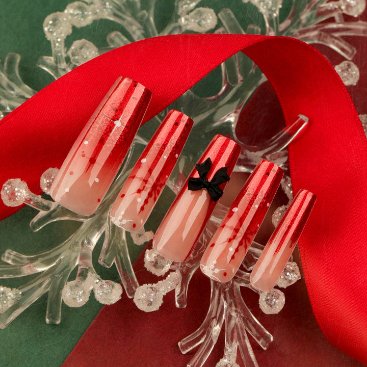 Artificial acrylic nails with glitter and Christmas design Stornfield
