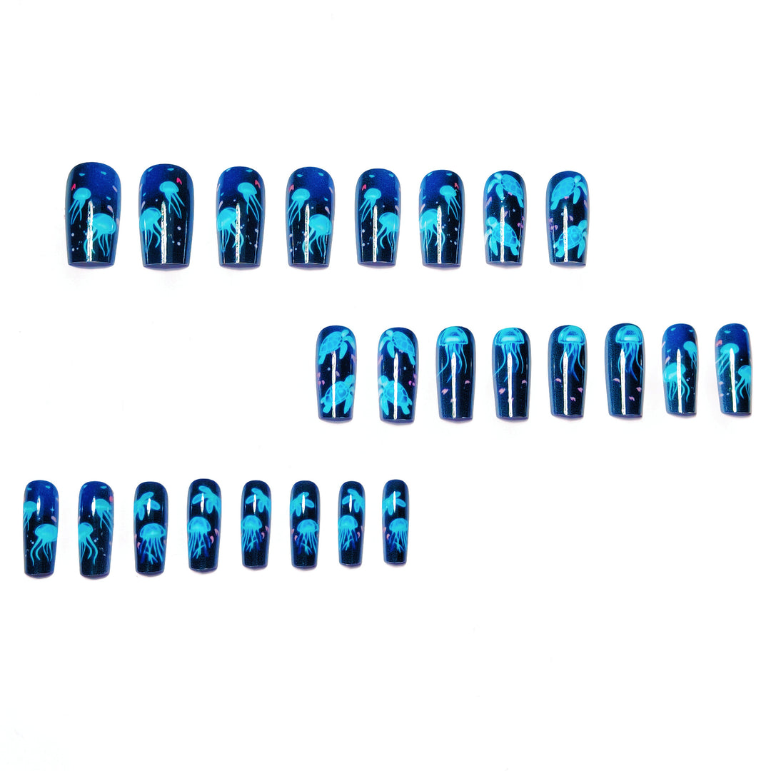 Artificial nails with luminous underwater motif Stornfield