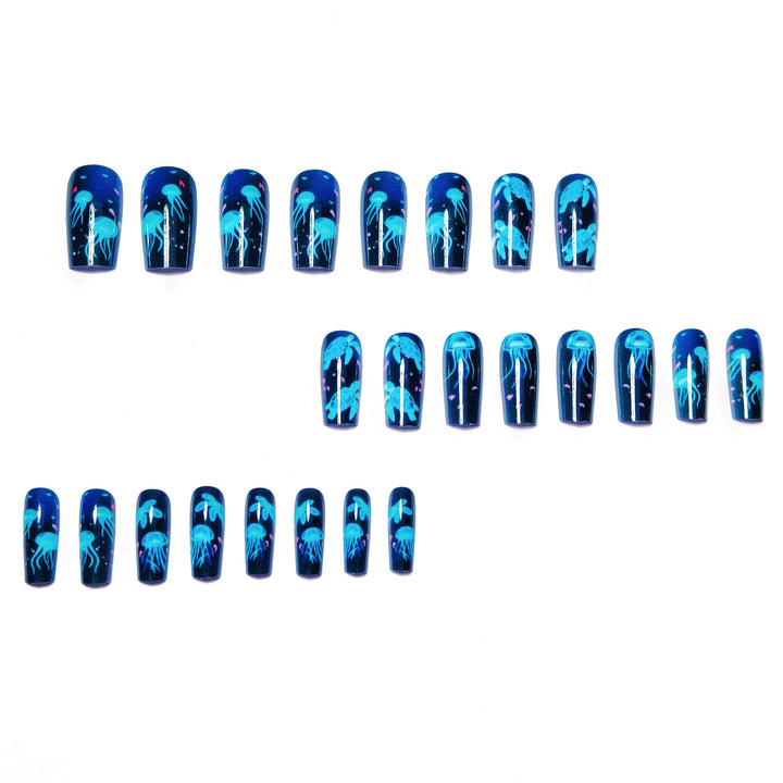 Artificial nails with luminous underwater motif Stornfield