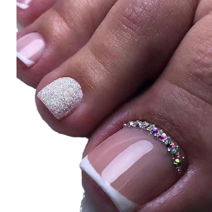 Decorative Rhinestone-Accented Toe Nail Art Stornfield