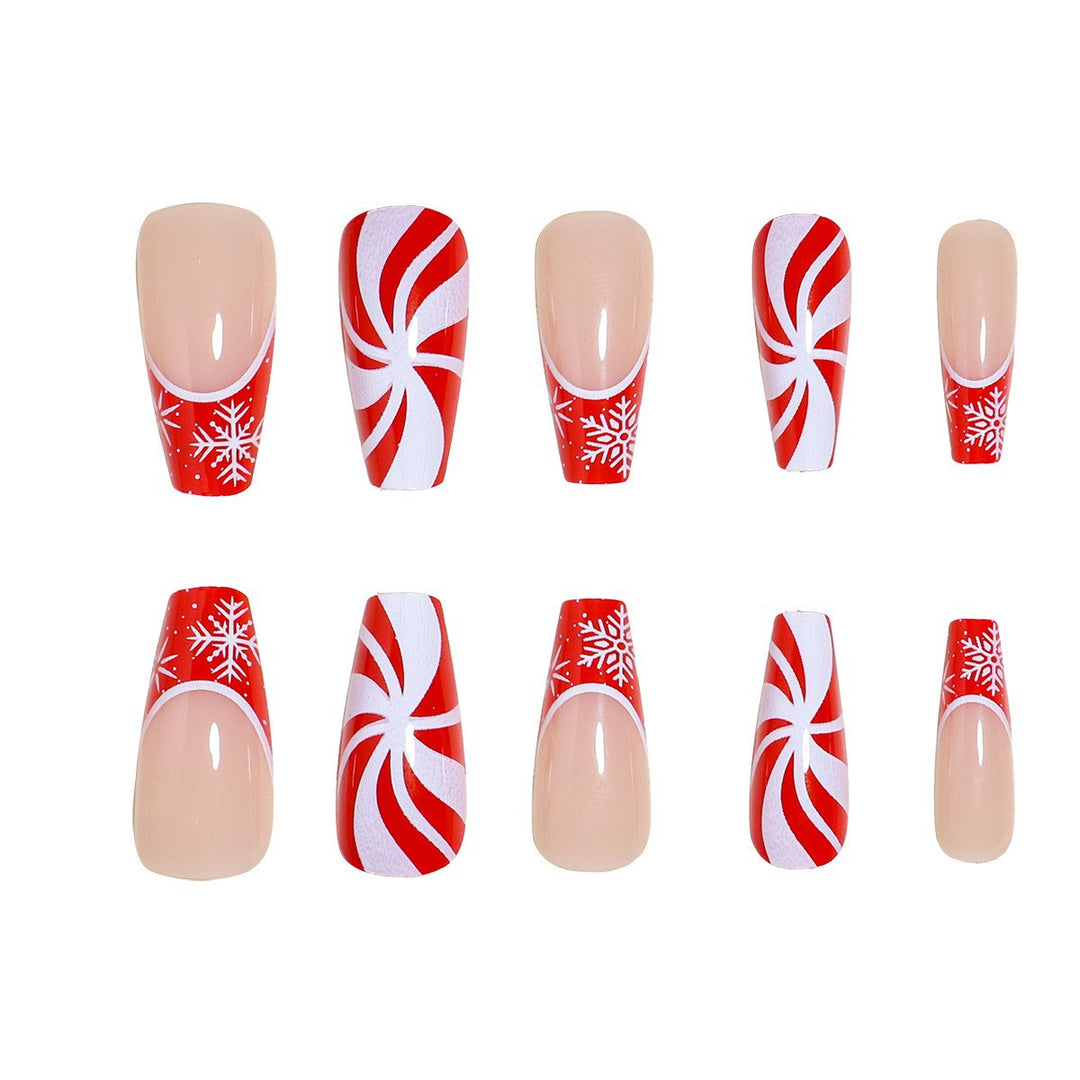 Premium Glossy Glittering Almond-Shaped Press-On Nails Stornfield