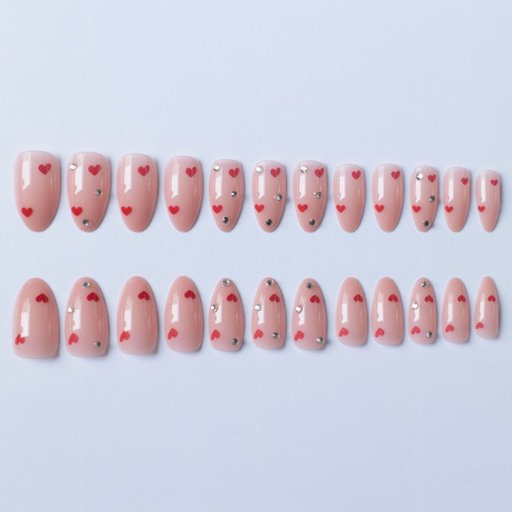 Love-Themed Acrylic Nail Art Design