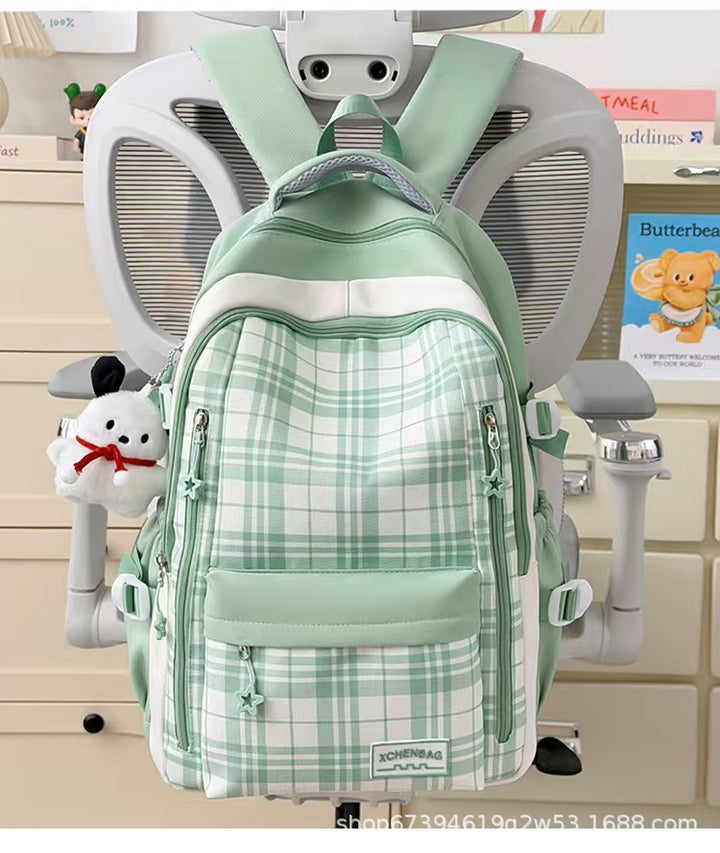 Stylish Plaid School Backpack Stornfield