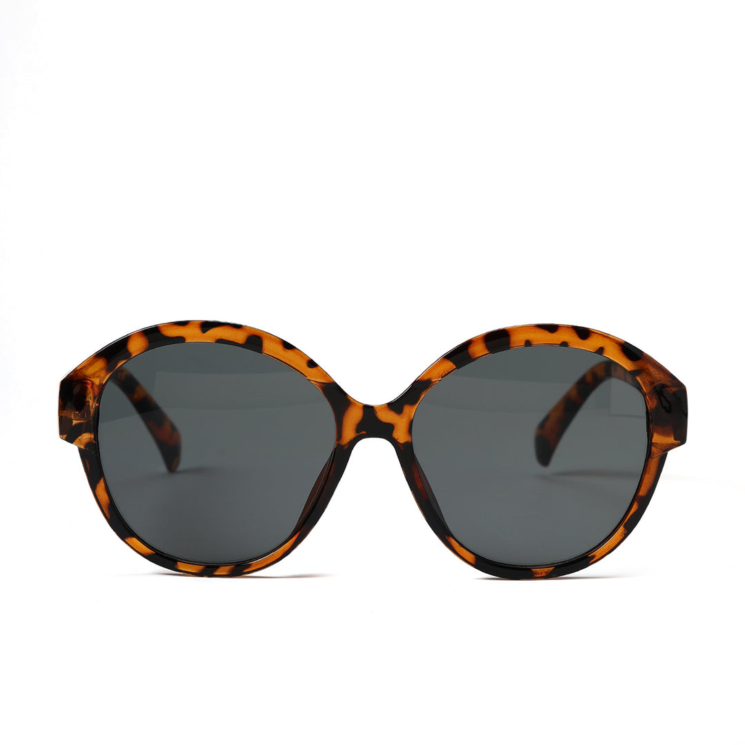 Women's round fashionable sunglasses with striking leopard pattern Stornfield