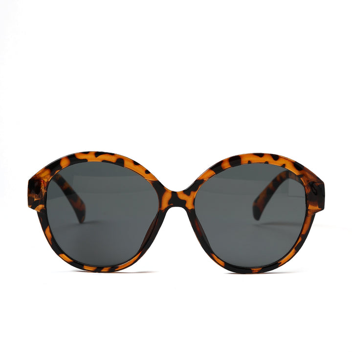 Women's round fashionable sunglasses with striking leopard pattern Stornfield