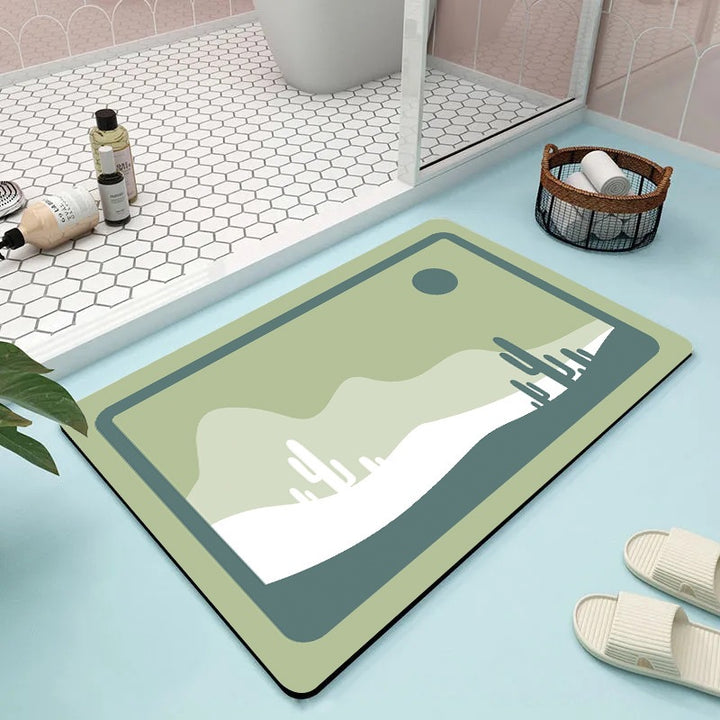 Abstract Floral Bathroom Mat