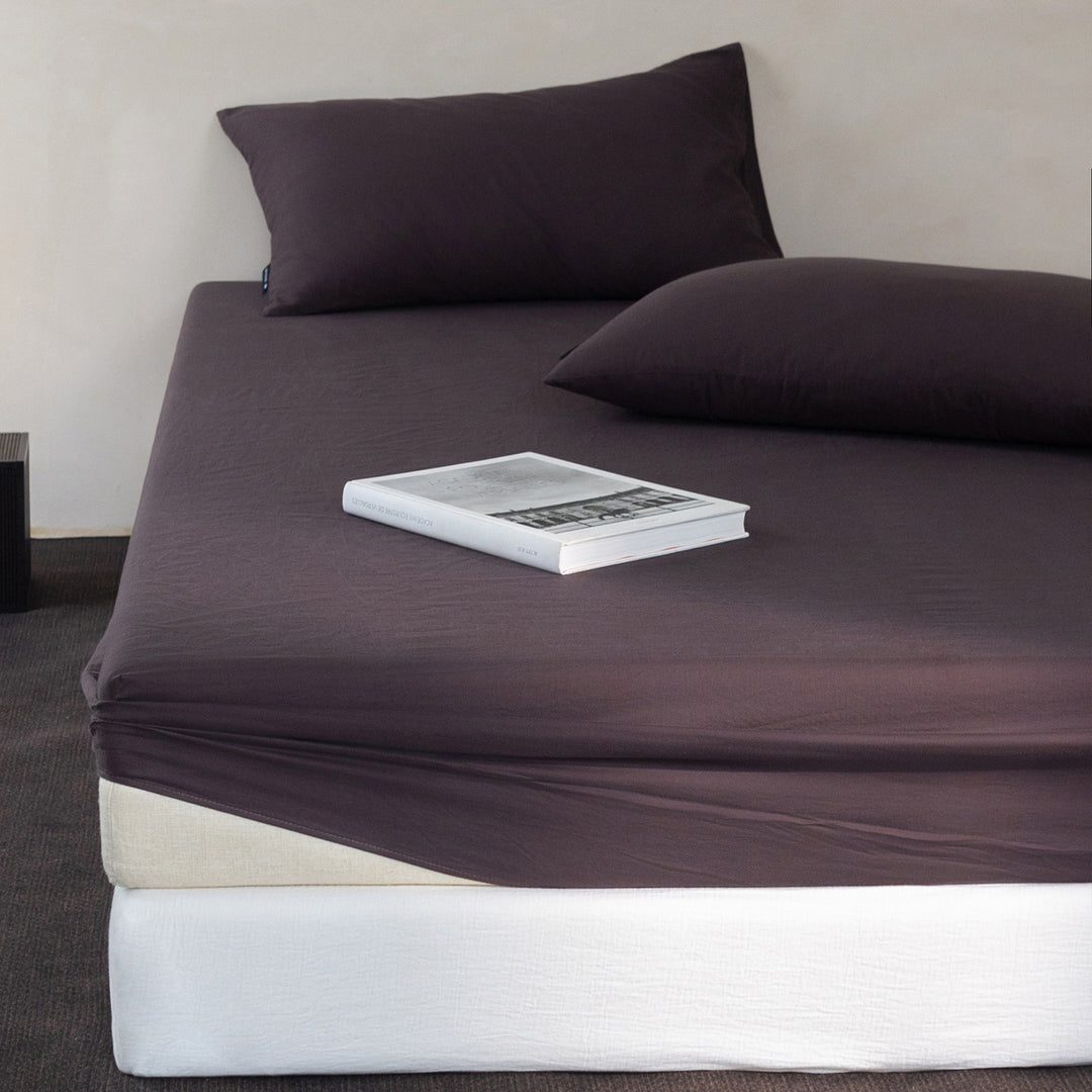 Deep-Fit Stretch Jersey Fitted Sheet Set with Elastic Skirt