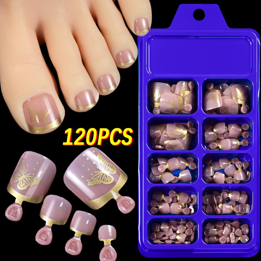 Floral Articulate Press-On Toenail Set Stornfield