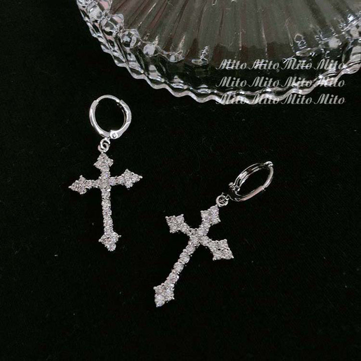 Elegant Cross Earrings with Sparkling Stones Stornfield