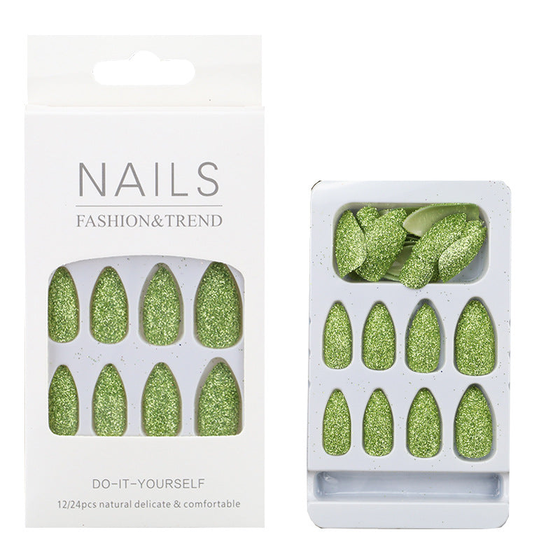 Glittering Almond-Shaped Press-On Nail Tips Stornfield