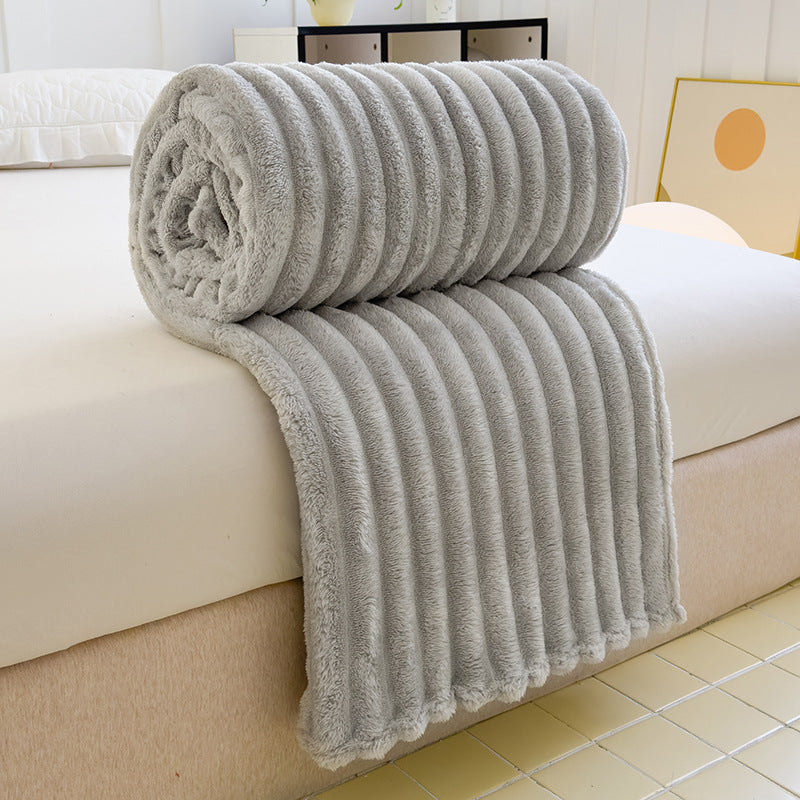 Women High-pile Cozy Blanket with Wave Pattern Stornfield