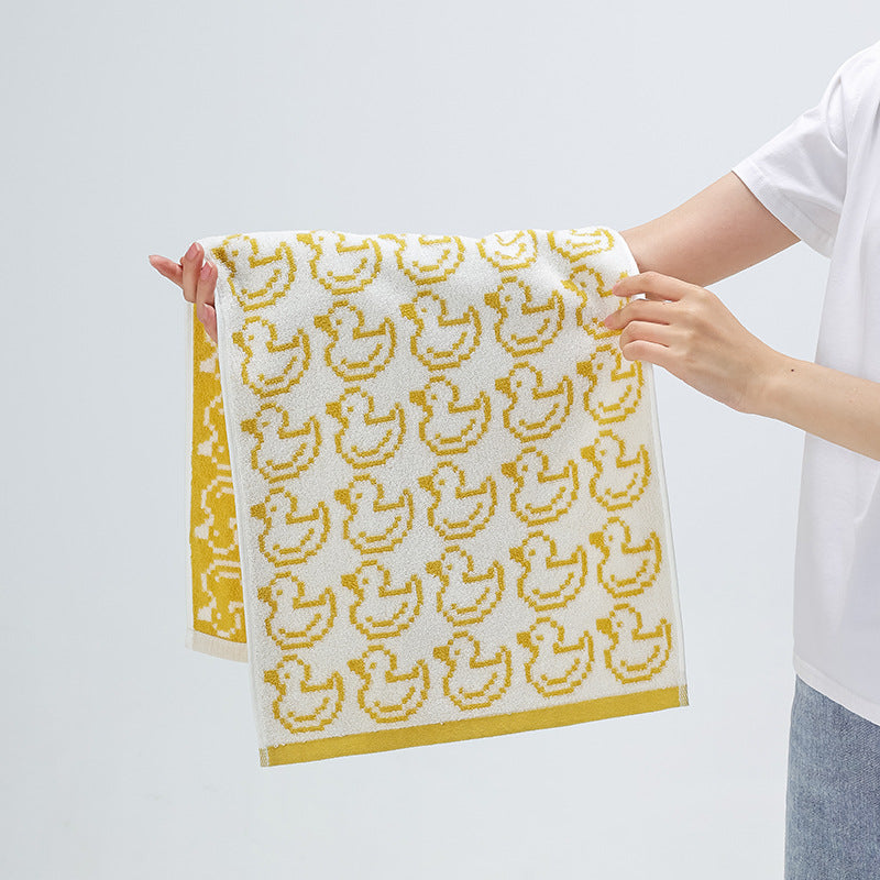 Soft terry towel with horse jacquard pattern