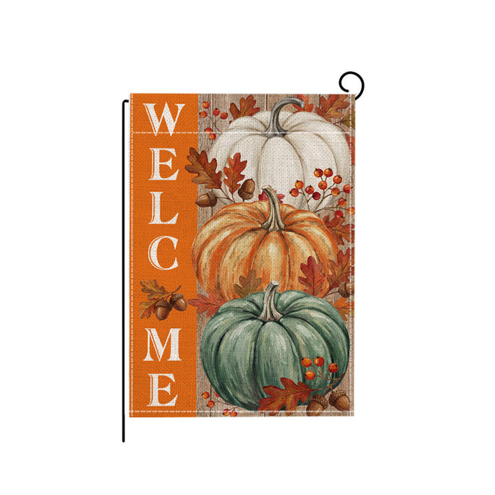 Autumn Harvest Decorative Garden Flag with Squirrel Welcome Design