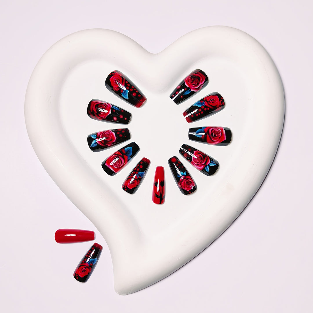 Elegant and Creative Art Nails with Rose Design Stornfield