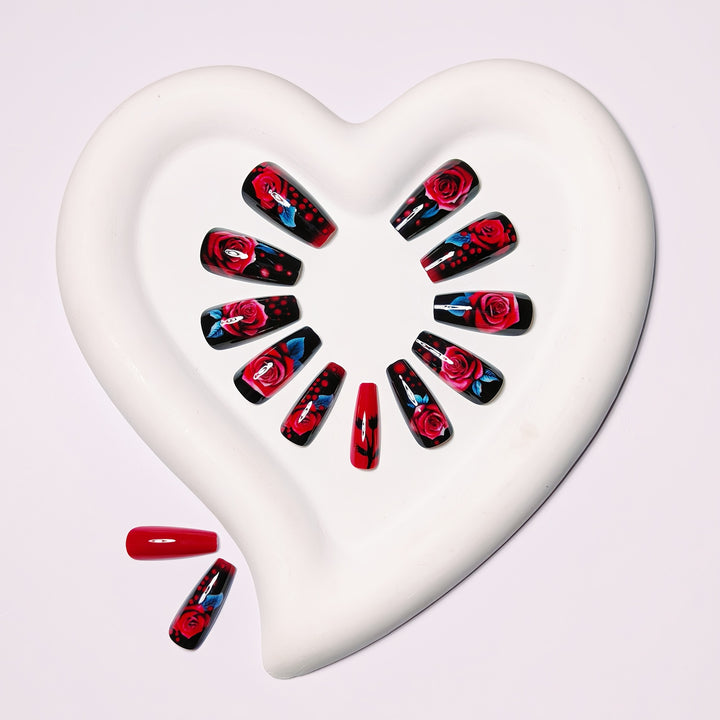 Elegant and Creative Art Nails with Rose Design Stornfield