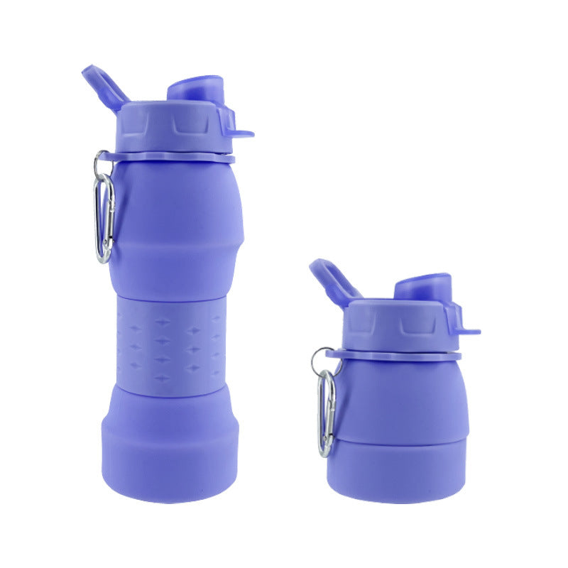 Unisex Silicone Water Bottle with Carabiner Hook and Folding Mechanism Stornfield