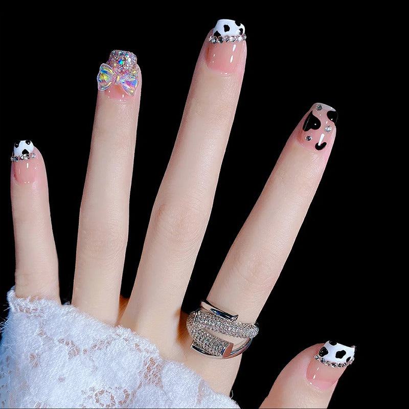 Playful Cow Print Press-On Nail Set